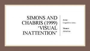 SIMONS AND CHABRIS 1999 VISUAL INATTENTION Area Cognitive