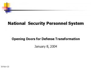 National security personnel system