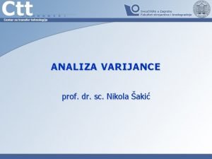 Analiza varijance