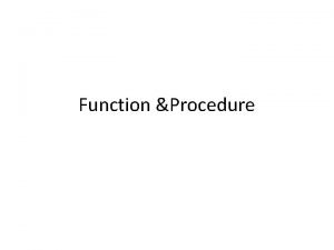 Procedure visual basic