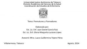 Universidad Jurez Autnoma de Tabasco Divisin Acadmica de