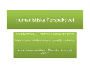 Vad är humanistiskt perspektiv