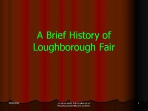 A Brief History of Loughborough Fair 05122020 Jonathan