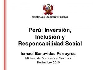 Ministerio de Economa y Finanzas Per Inversin Inclusin