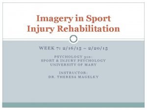 Imagery in Sport Injury Rehabilitation WEEK 7 21615