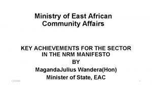 Ministry of east african community affairs uganda
