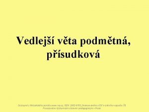 Vedlej vta podmtn psudkov Dostupn z Metodickho portlu