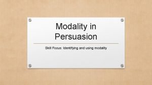 Skill focus: persuasion