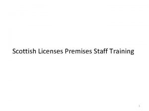 Licensed premises staff training