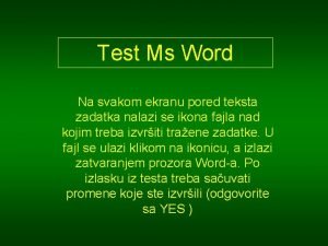 Test Ms Word Na svakom ekranu pored teksta