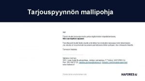 Projektisuunnitelma mallipohja