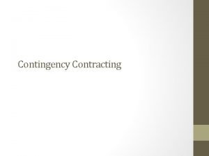 Contingency contract definition