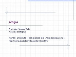 Artigos Prof Joo Mansano Neto mansanocefetpr br Fonte