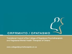 College of registered psychotherapists of ontario
