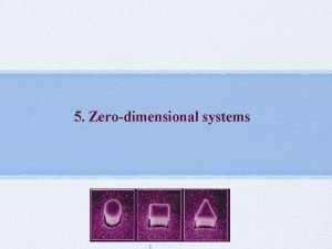 5 Zerodimensional systems Contents Types of QDs Metal