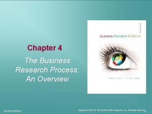 Chapter 4 The Business Research Process An Overview