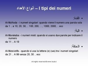 I tipi dei numeri AlMufrada i numeri singolari