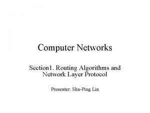 Routing algorithms in computer networks