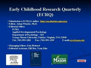 Early childhood research quarterly submission guidelines
