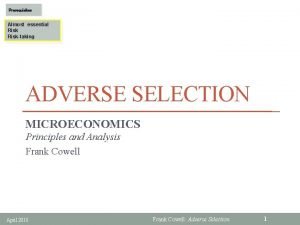 What is adverse selection
