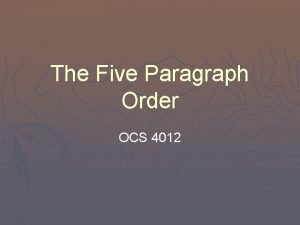 5 paragraph order