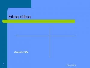 Fibra ottica Gennaio 2004 1 Fibra Ottica Cos