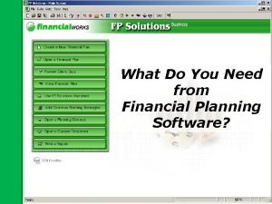 Fp solutions financial planning software
