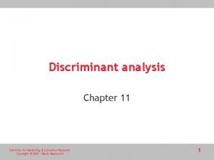 Multiple discriminant analysis