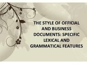 The style of official documents