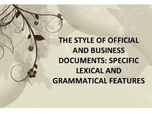 Style of official documents Style of official documents