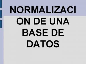 Normalizaci