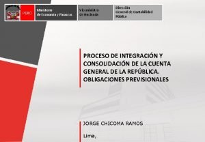 PER Ministerio de Economa y Finanzas Viceministro de