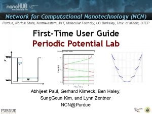 Network for Computational Nanotechnology NCN Purdue Norfolk State