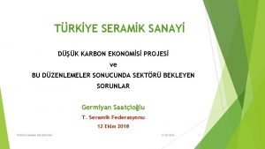 TRKYE SERAMK SANAY DK KARBON EKONOMS PROJES ve