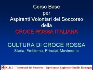 Corso Base per Aspiranti Volontari del Soccorso della