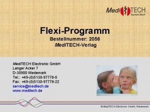 FlexiProgramm Bestellnummer 2056 Medi TECHVerlag Medi TECH Electronic