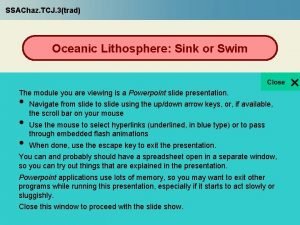 SSAChaz TCJ 3trad Oceanic Lithosphere Sink or Swim