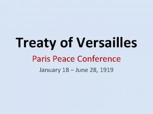 The treaty of versailles