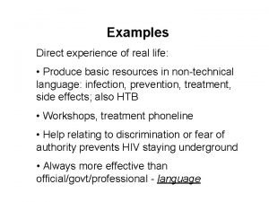 Examples of direct experience