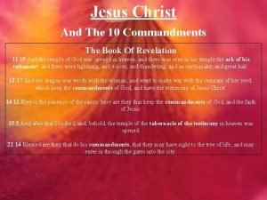 Jesus Christ And The 10 Commandments The Book
