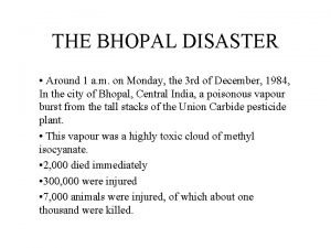 Bhopal gas tragedy reason
