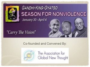 Cofounded and Convened By A Season for Nonviolence