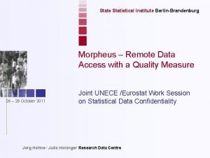 State Statistical Institute BerlinBrandenburg Morpheus Remote Data Access