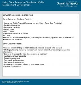 Management development simulation