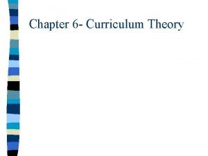 Chapter 6 Curriculum Theory The Meaning of Theory