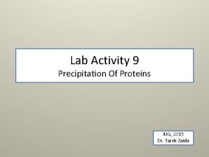 Lab Activity 9 Precipitation Of Proteins IUG 2015