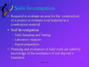 Soil investigation