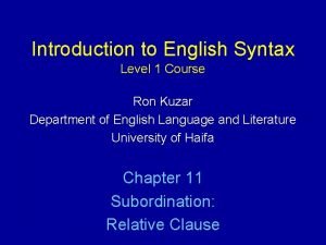 Ron had a course introduction