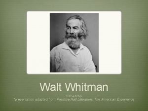 Whitman's style of writing