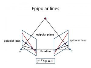 Epipolar lines epipolar plane epipolar lines O Baseline